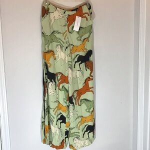 Karen Mullen Horse Print Wide Leg Pant Size UK 10 NWT